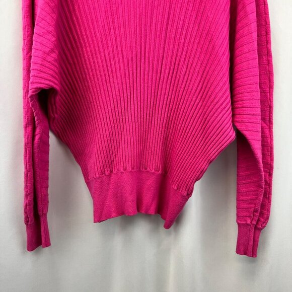 ee:some Womens Ribbed Long Batwing Sleeve Sweater Pink Size S/M - Picture 4 of 7